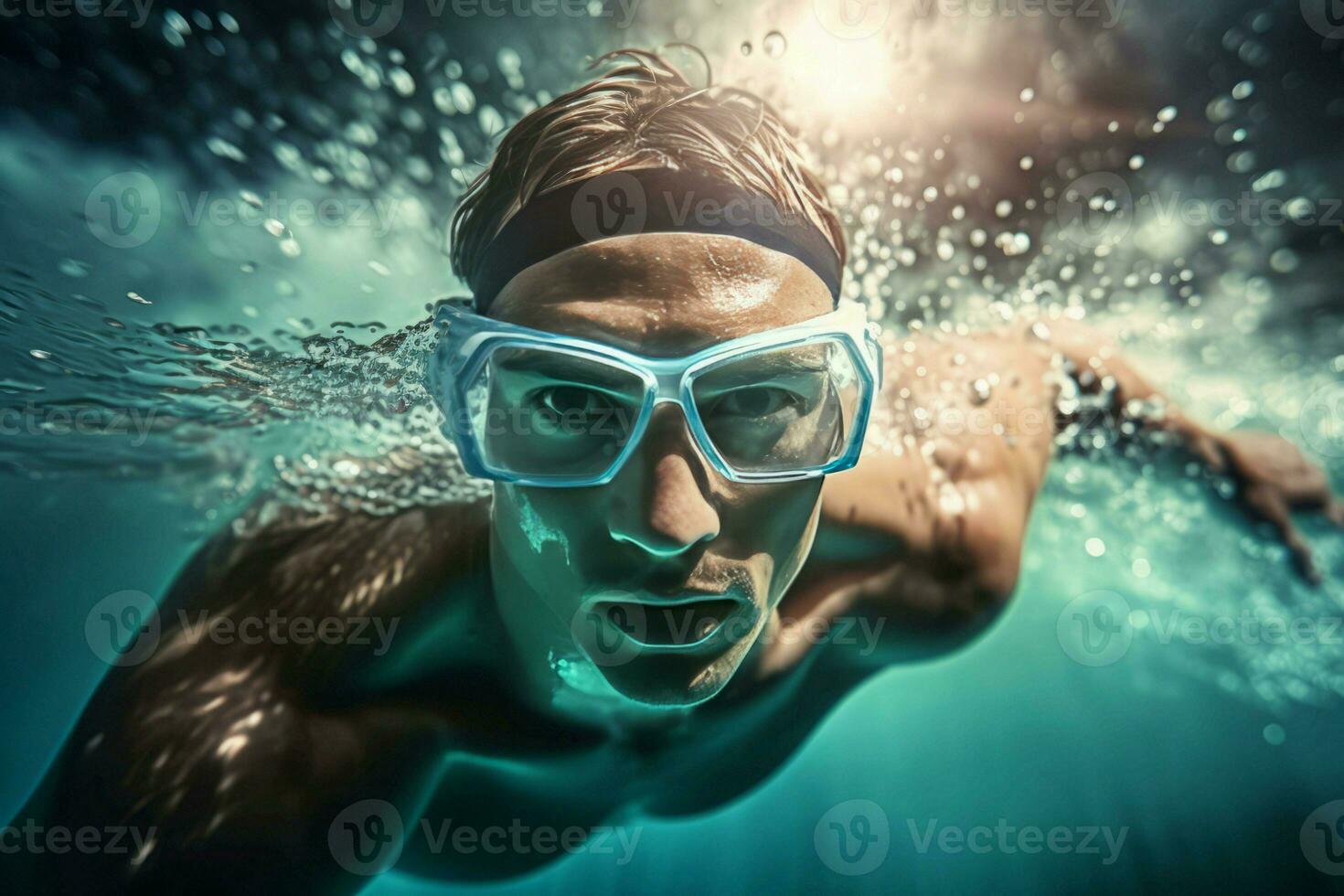 athlète natation. produire ai photo