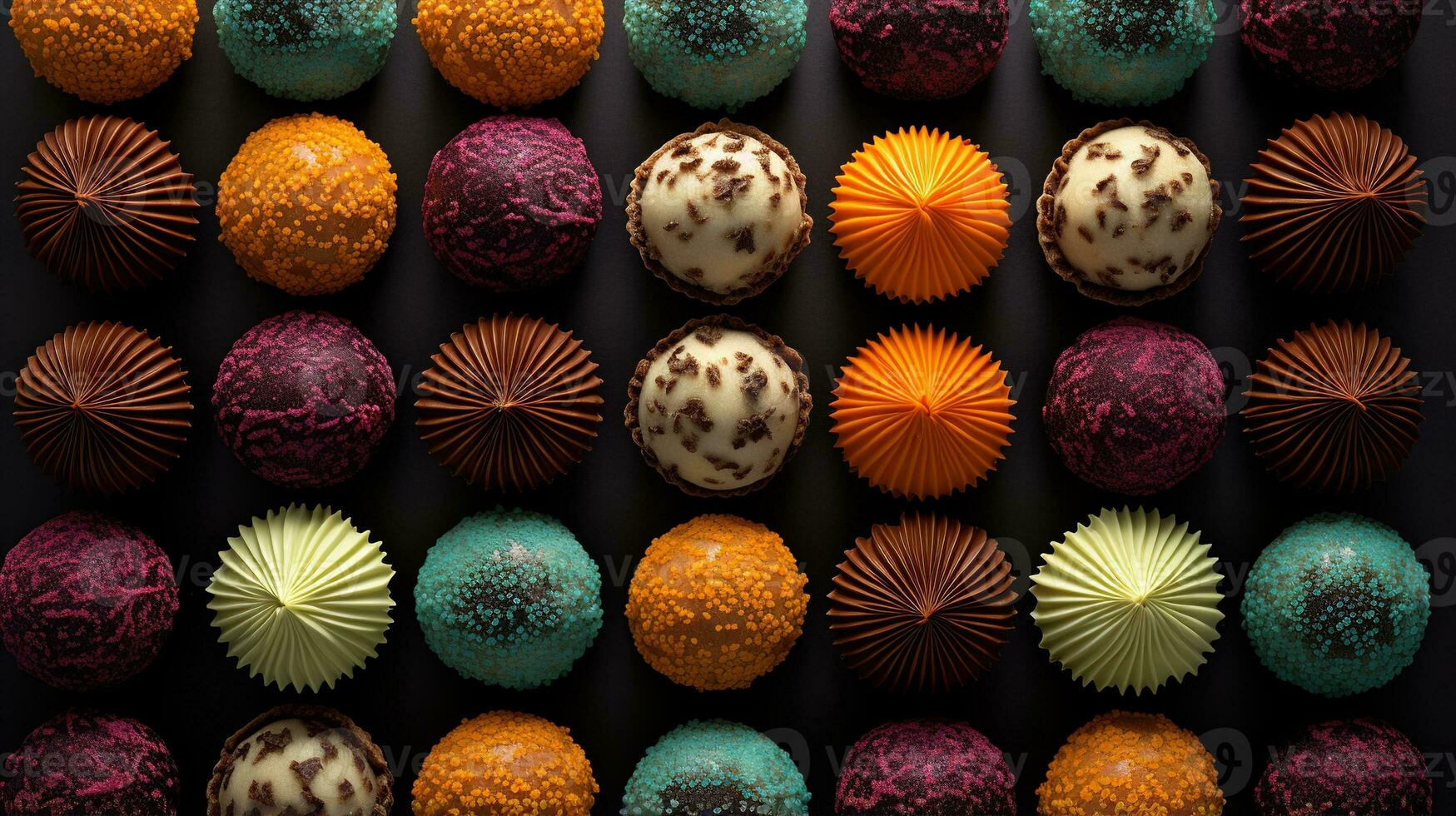 génératif ai, Chocolat bonbons des balles, proche en haut traditionnel brésilien brigadeiro photo