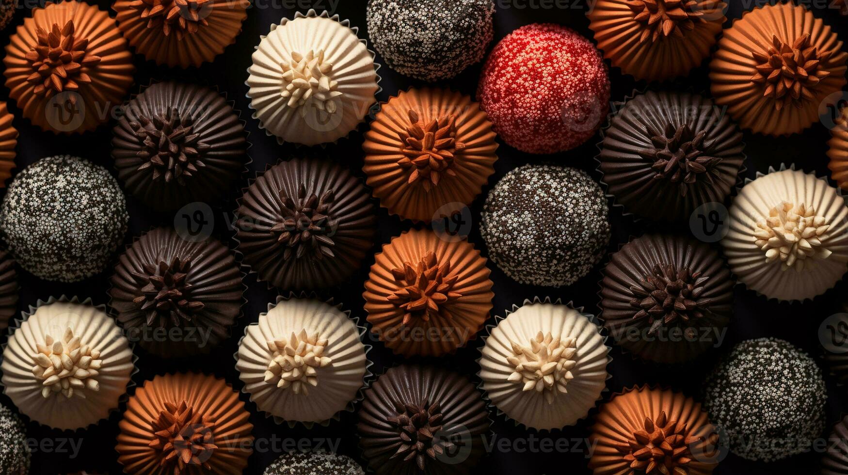 génératif ai, Chocolat bonbons des balles, proche en haut traditionnel brésilien brigadeiro photo