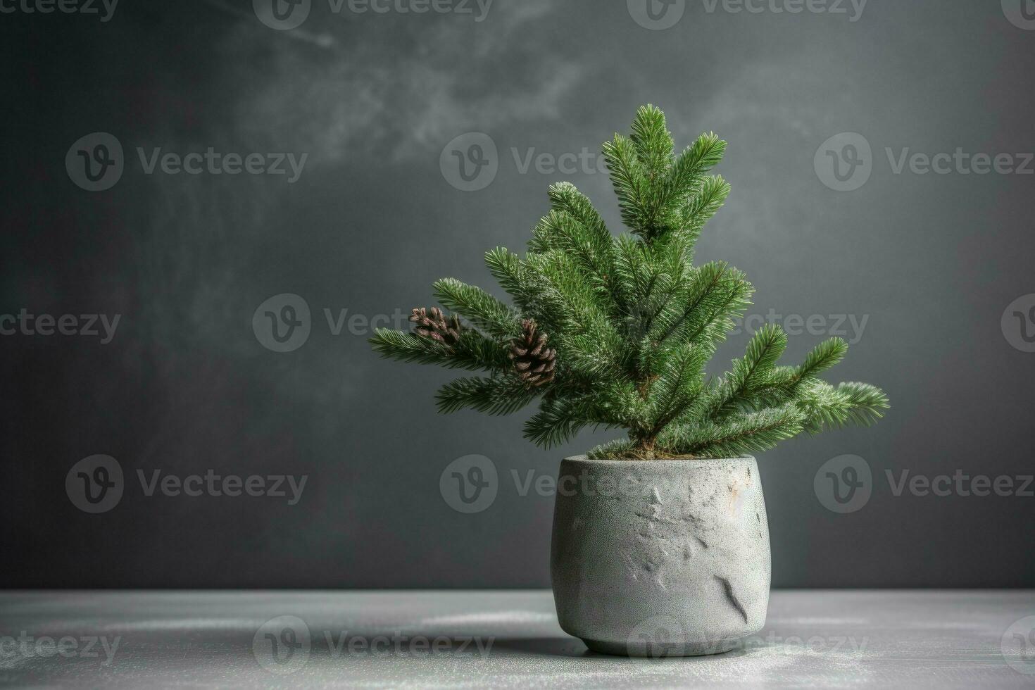 sapin arbre vase. produire ai photo