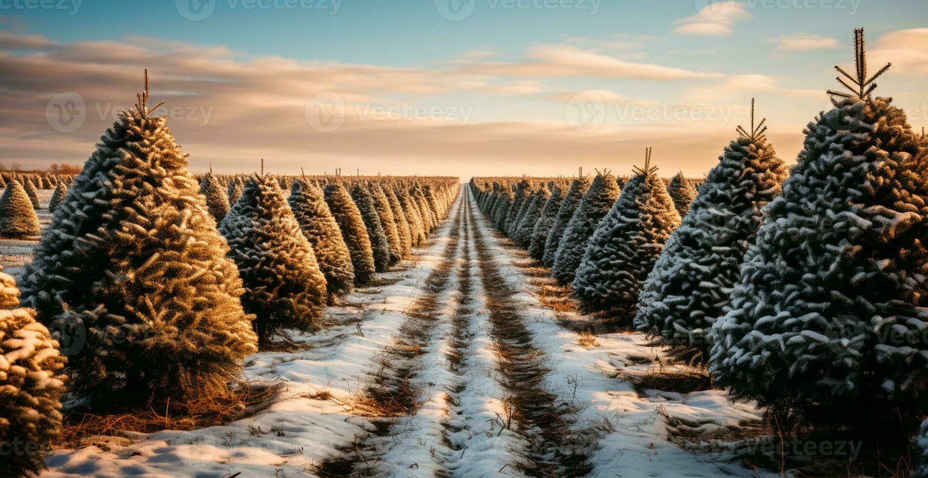 Noël arbre croissance dans une garderie près le forêt. des arbres pour le vacances. fermer coup - ai généré image photo