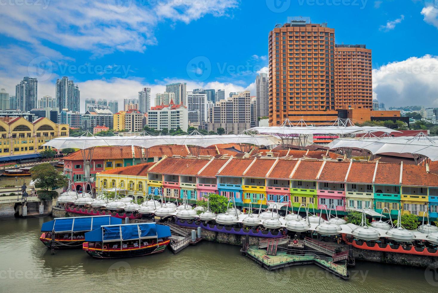 Clarke Quay situé dans la zone de planification de la rivière Singapour à Singapour photo