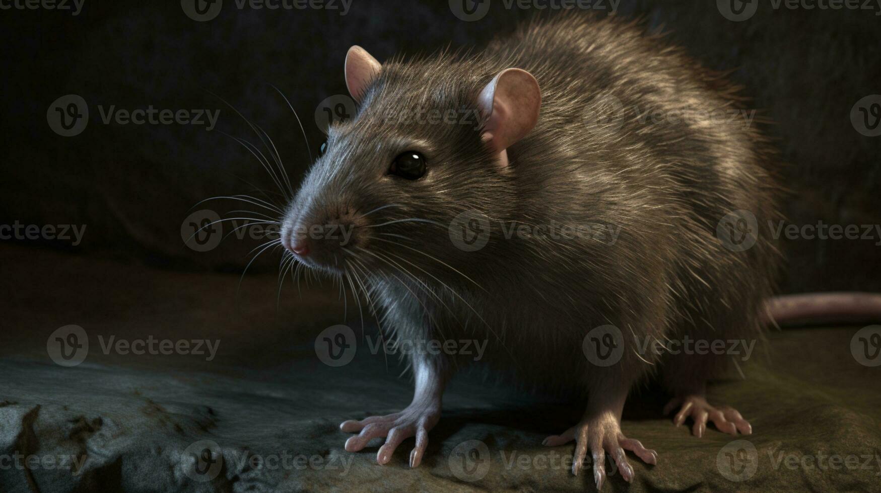 amical rat avec doux fourrure ai généré photo