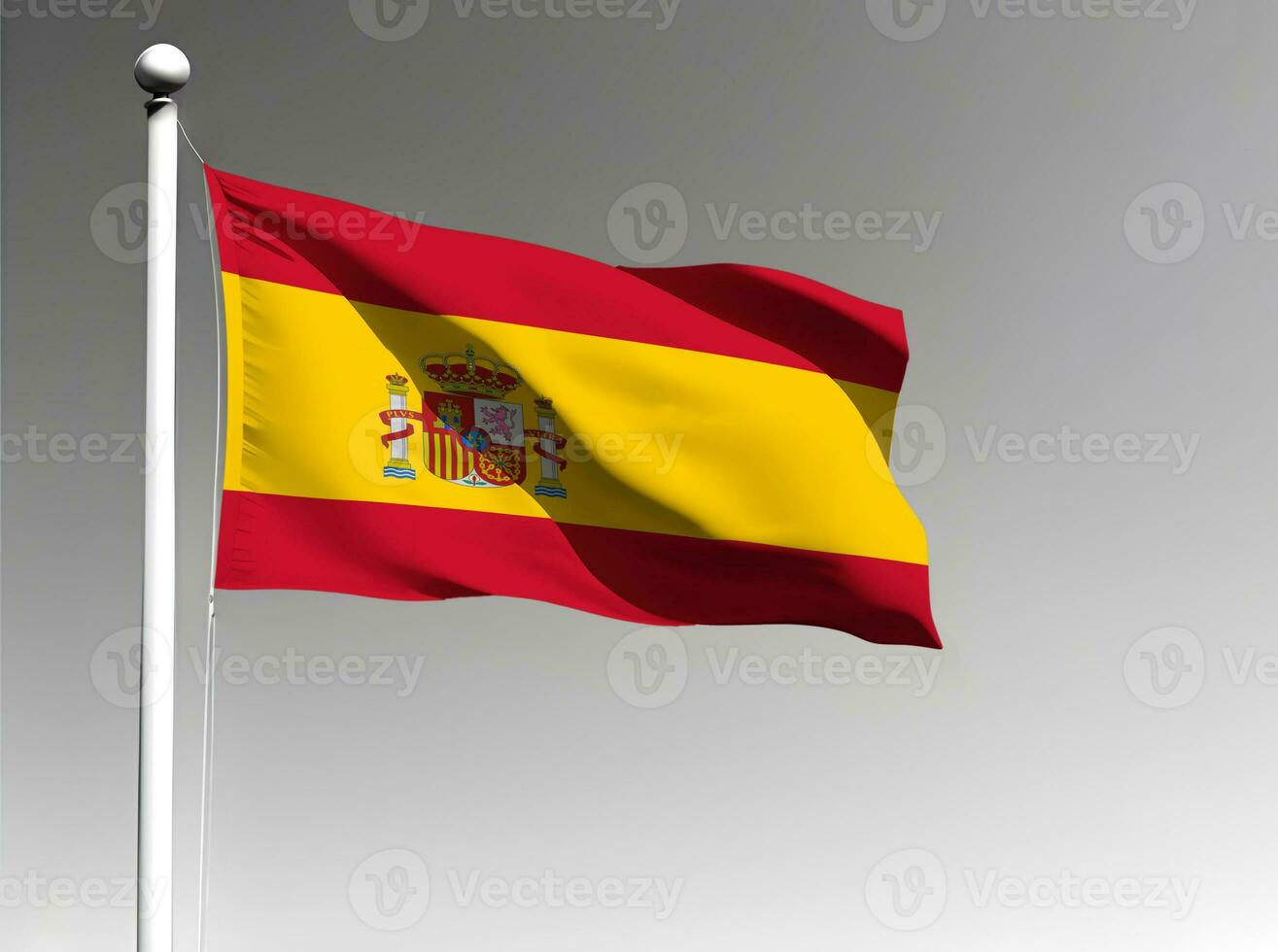 Espagne nationale drapeau agitant sur gris Contexte photo