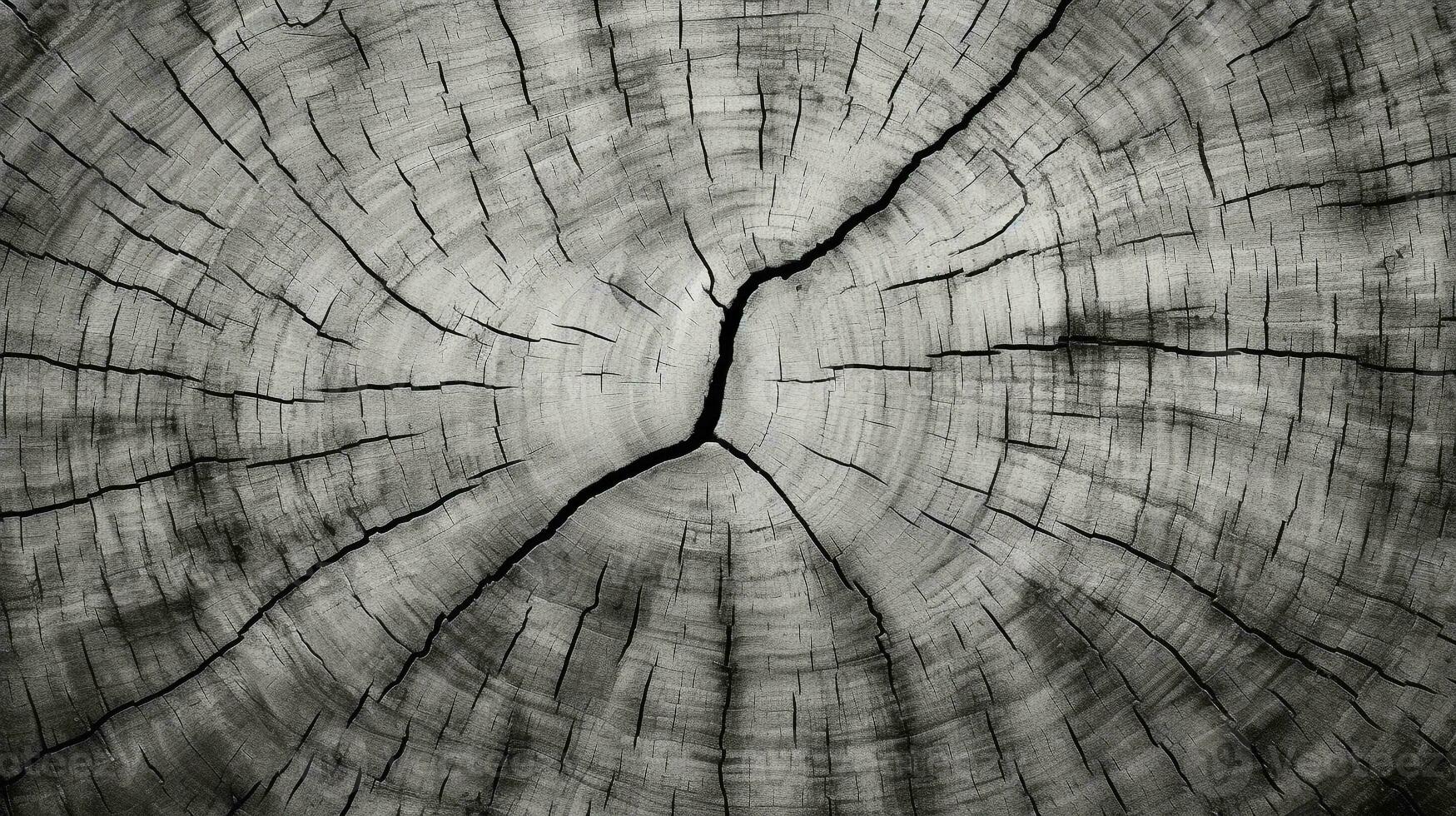 détaillé texture de arbre écorce dans monochrome avec un biologique se sentir, idéal pour environnement campagnes ai génératif photo