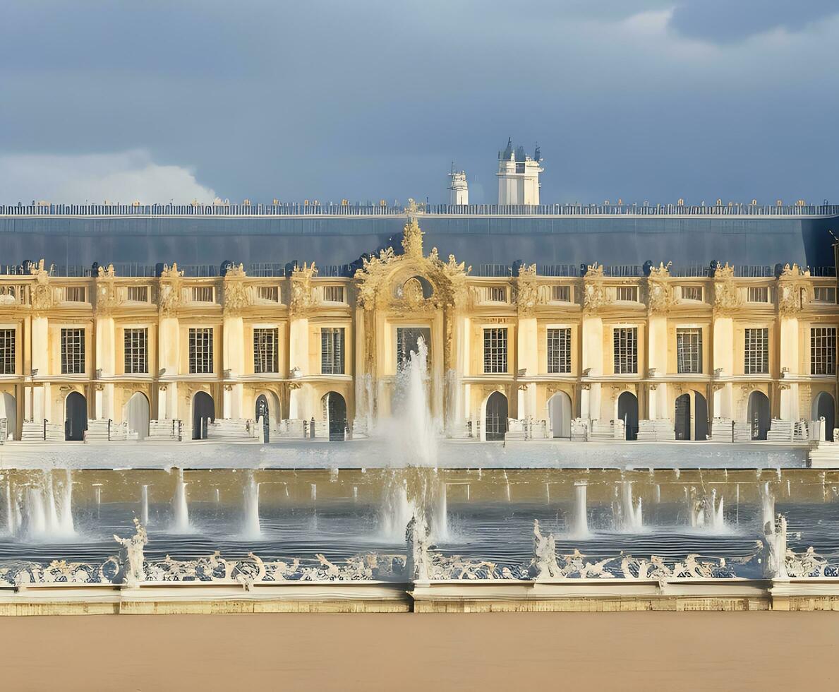 ai généré Photos de beau Voyage à prendre plaisir une guidé tour de le palais de Versailles avec entrée à le jardins avec Luxaire cortège