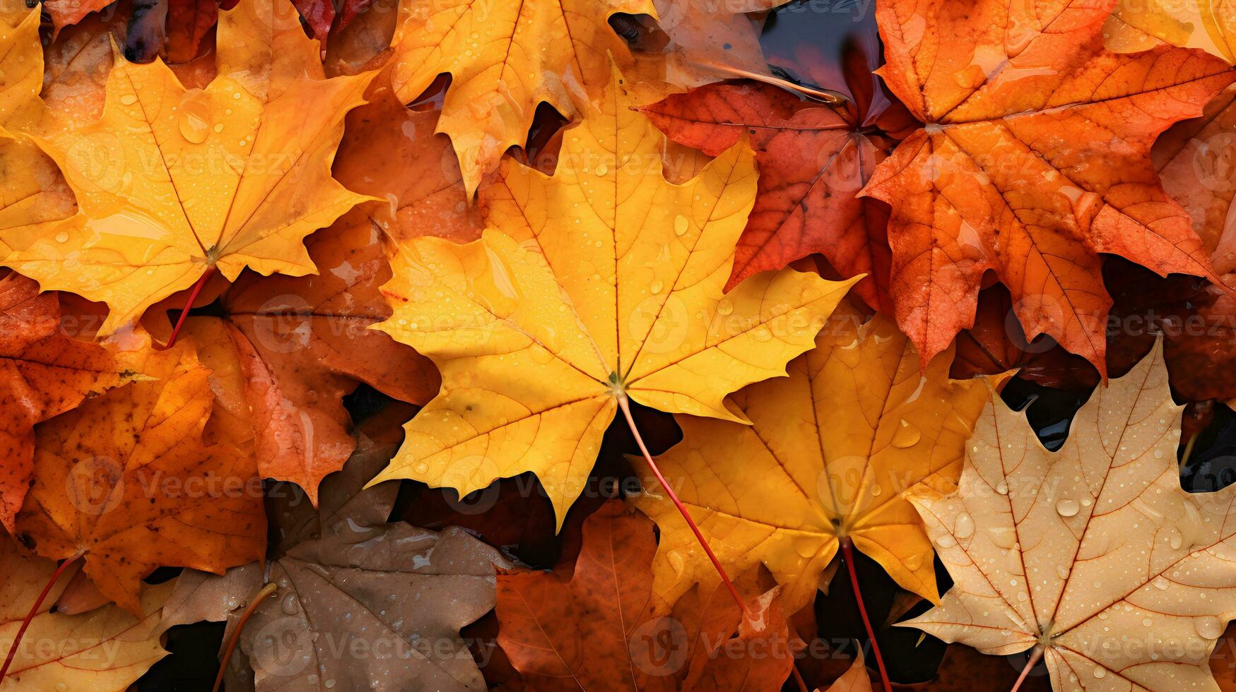 coloré l'automne érable feuilles Contexte ai généré photo