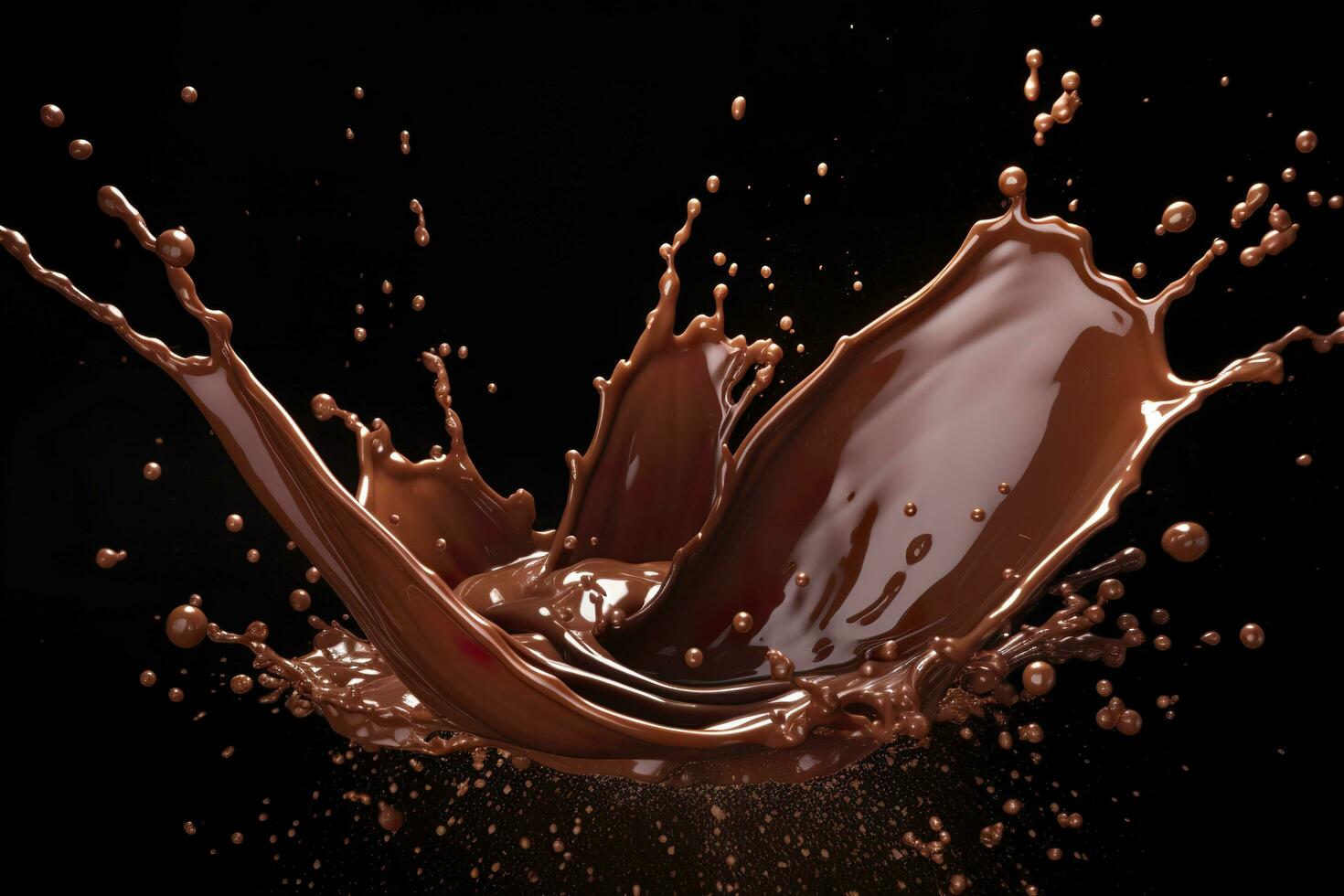 éclaboussure de Chocolat ou cacao. génératif ai photo