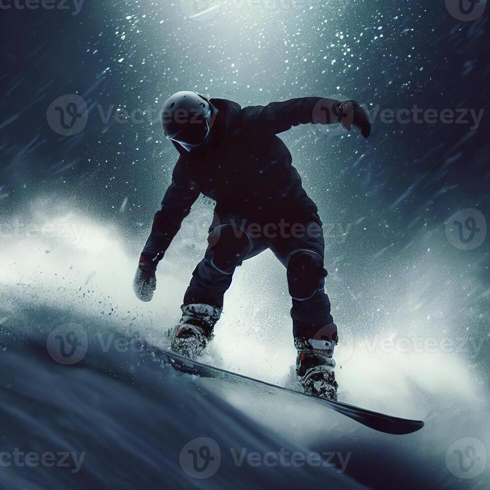 ski. planche a neige. extrême hiver des sports. ai génératif photo