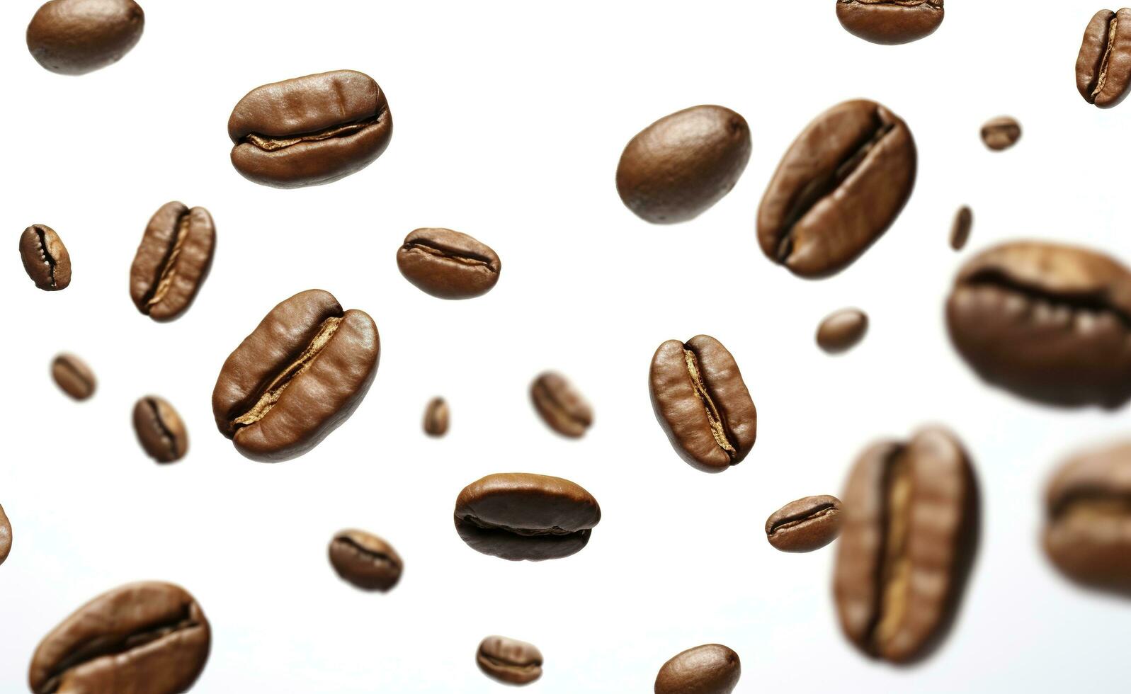 café haricot en volant sur blanc arrière-plan, 3d illustration. génératif ai photo