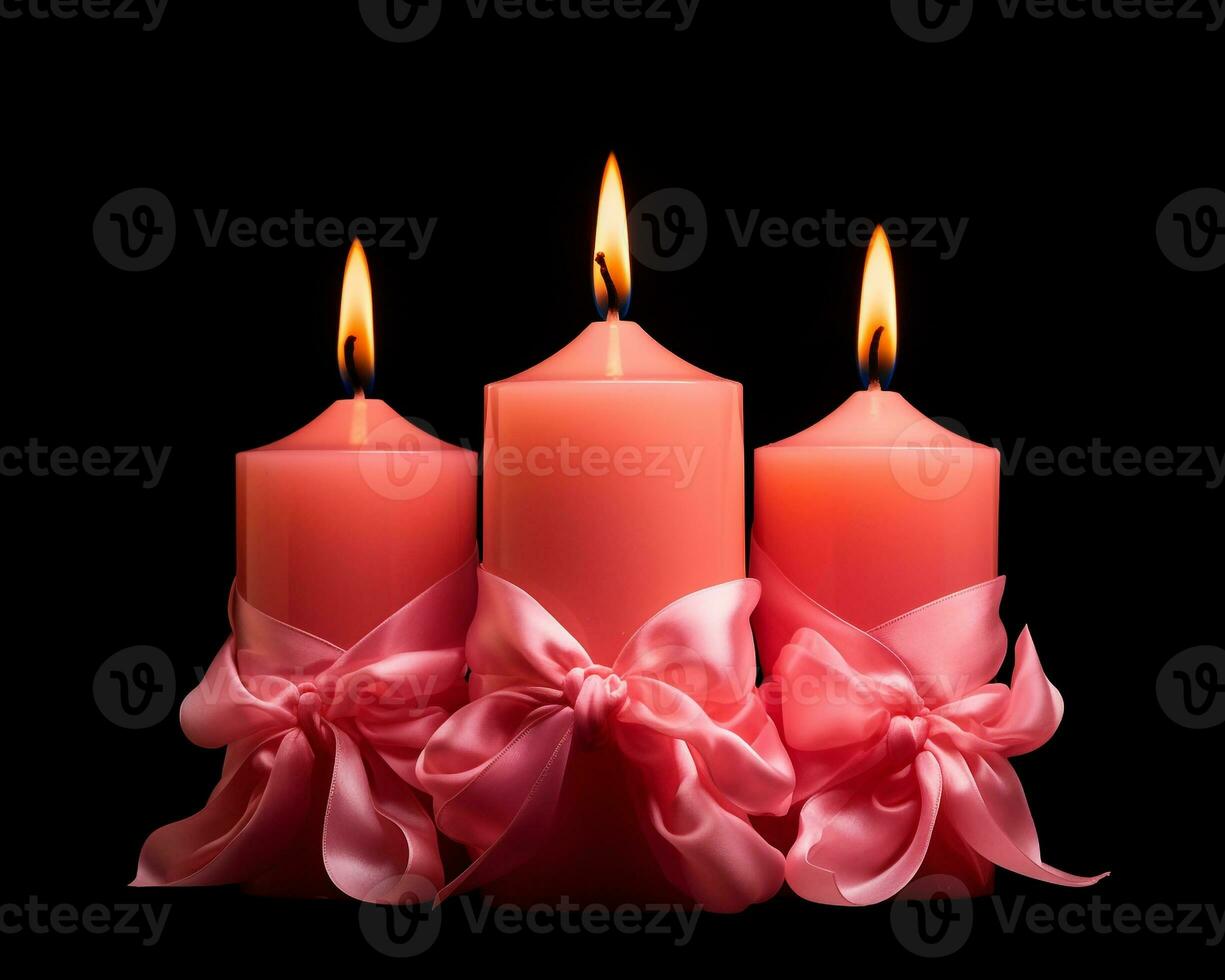 Trois bougies sur une noir arrière-plan, diwali Stock images, réaliste Stock Photos