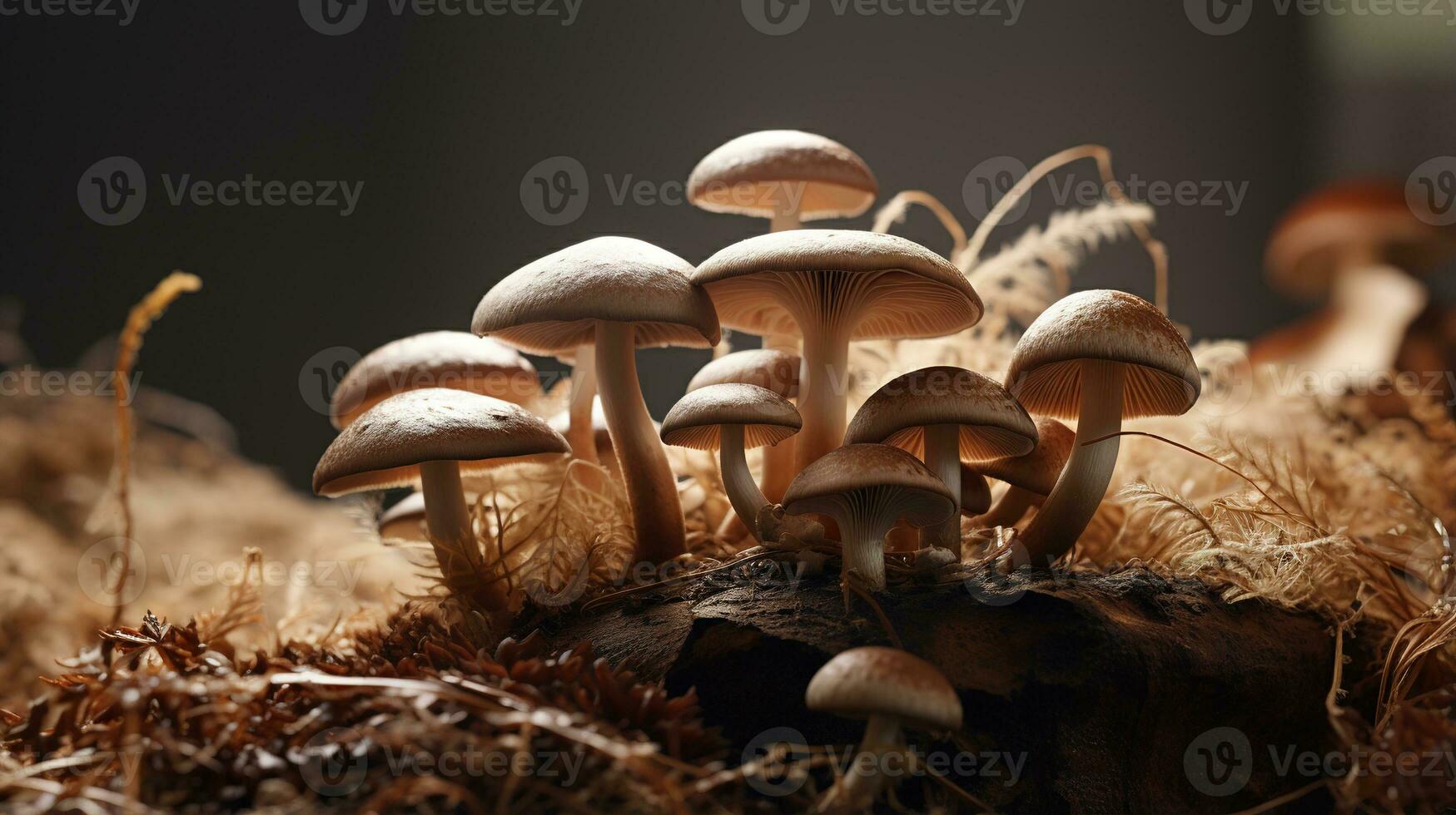 génératif ai, Frais différent champignons, l'automne récolte, esthétique en sourdine neutre couleurs photo