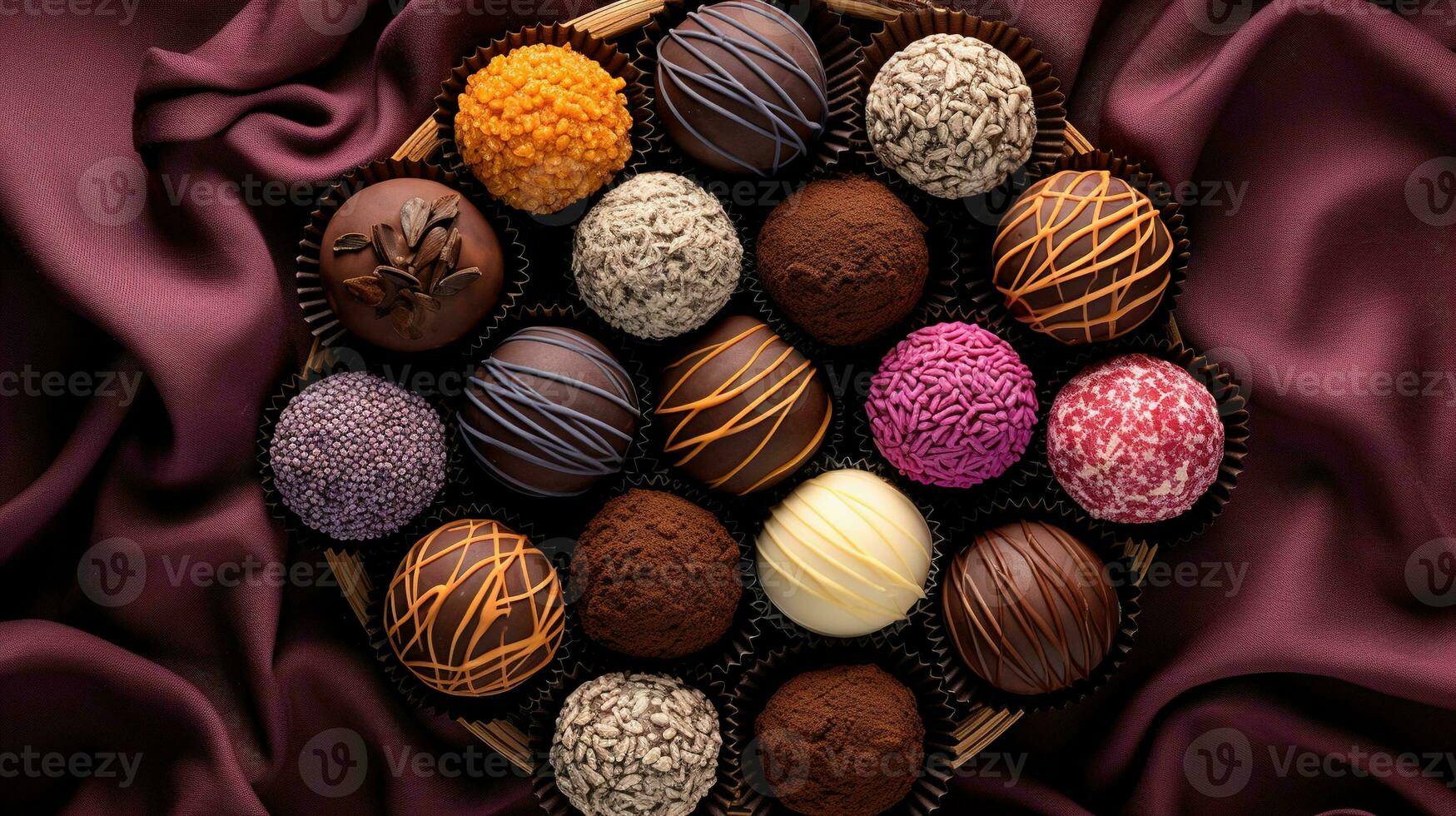 génératif ai, Chocolat bonbons des balles, proche en haut traditionnel brésilien brigadeiro photo