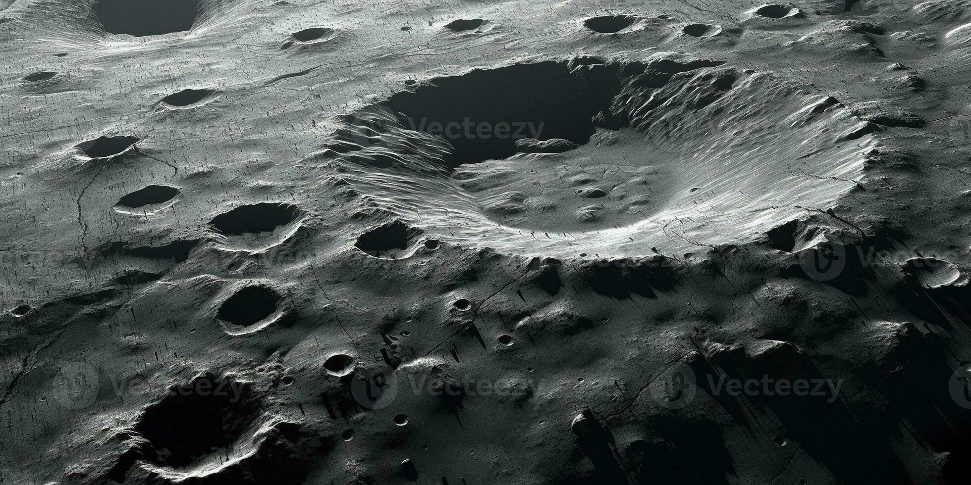 génératif ai, un autre extraterrestre planète surface relief, lune cratère. espace Contexte photo