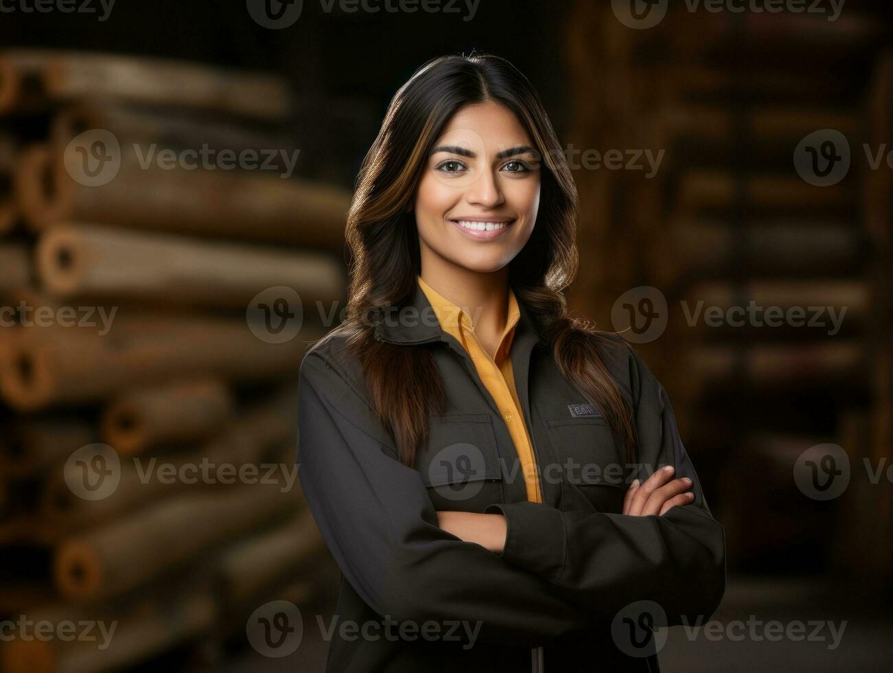 photo coup de une Naturel femme travail comme une construction ouvrier ai génératif