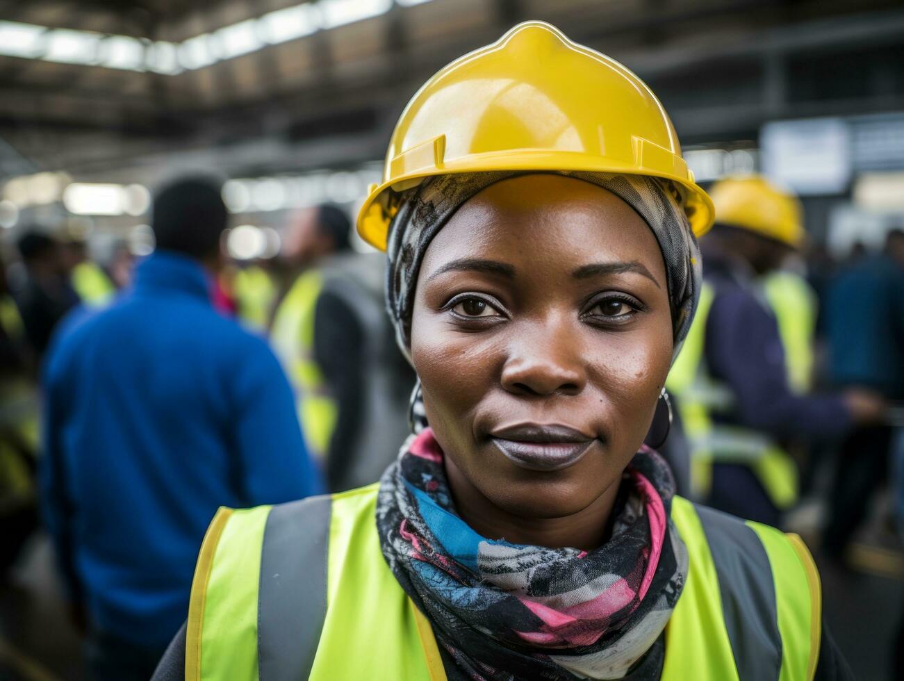 photo coup de une Naturel femme travail comme une construction ouvrier ai génératif