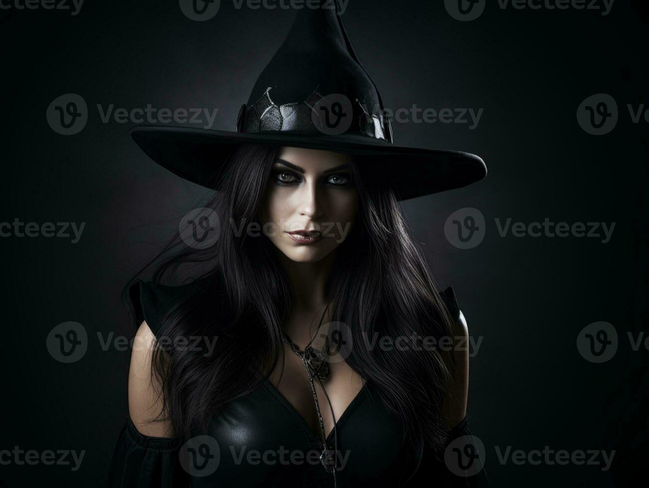 femme habillé comme une sorcière pour Halloween ai génératif photo