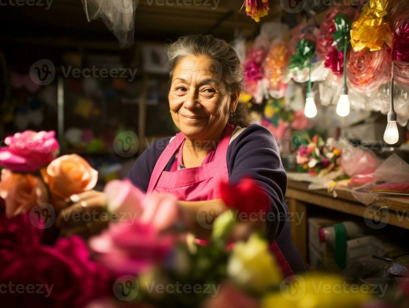 femmes créer papel picado coloré papier décorations ai génératif photo