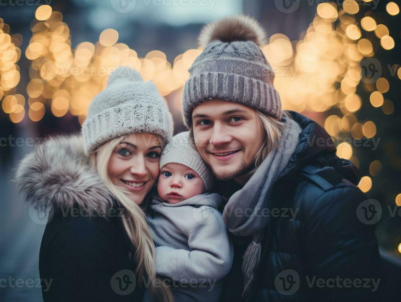 le famille jouit célébrer Noël veille ensemble ai génératif photo