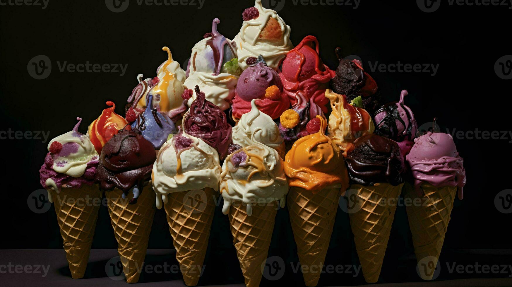 la glace crème illustration Contexte conception, été vibrations, la glace cool, génératif ai photo