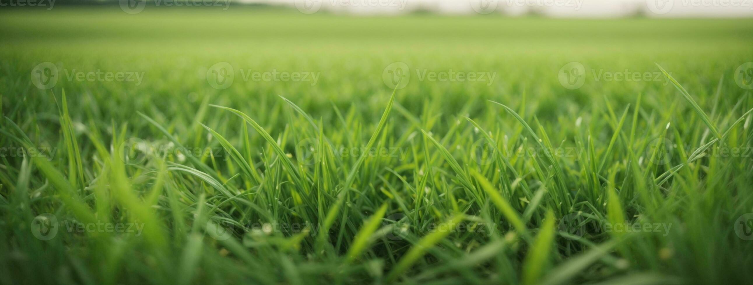 Frais printemps vert herbe. ai généré photo