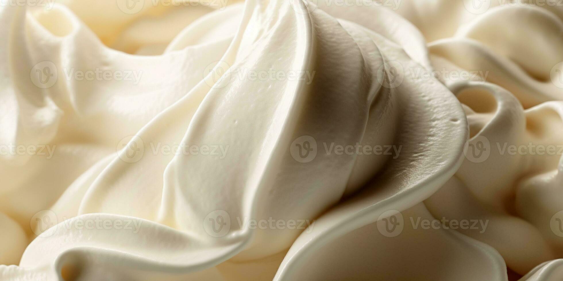 génératif ai, vanille la glace crème surface, proche en haut texture de blanc la glace crème comme Contexte. photo