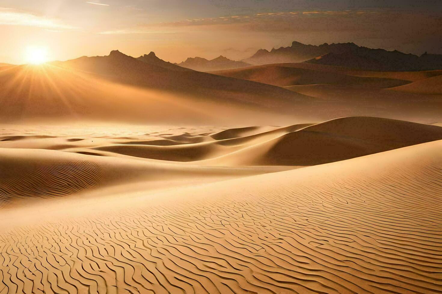 magnifique le sable Montagne vue ai génératif photo