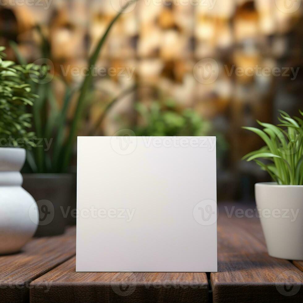 une blanc carré Vide papier feuille ai génératif photo