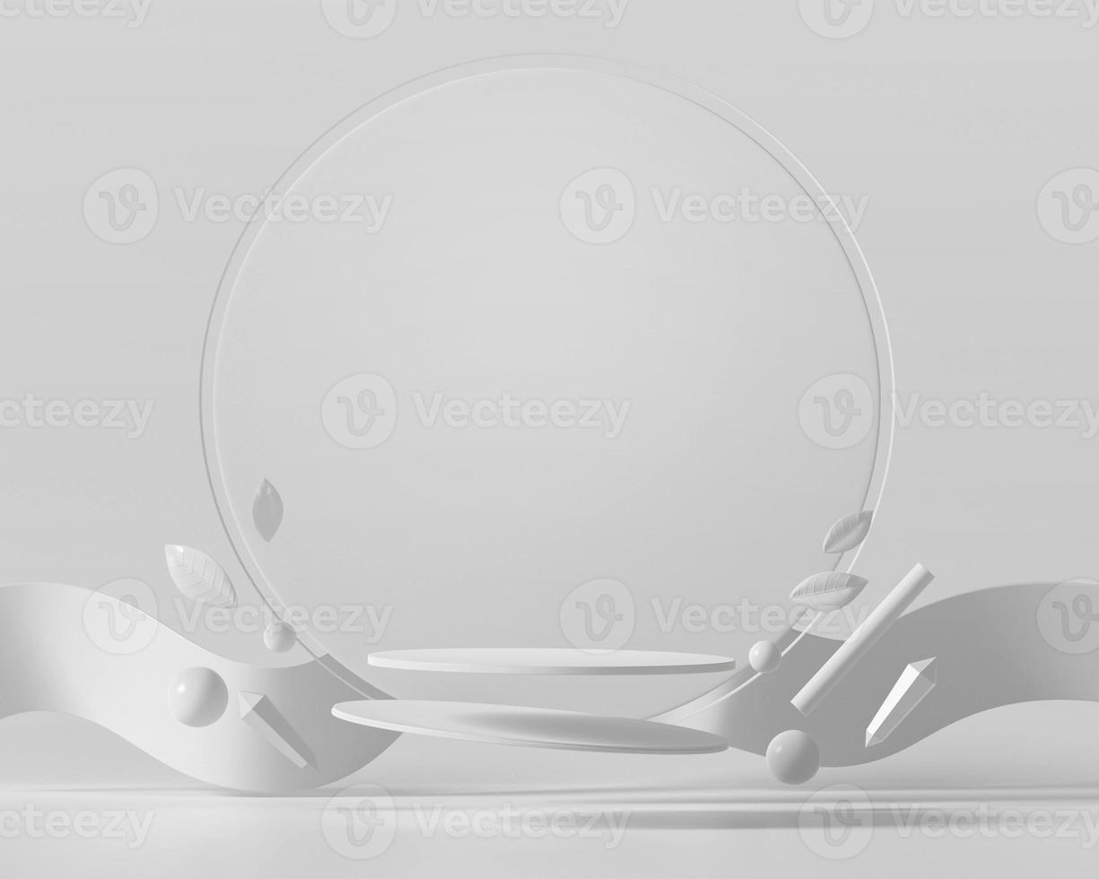 plate-forme de podium blanc abstrait pour le rendu 3d de vitrine d'affichage de produit photo