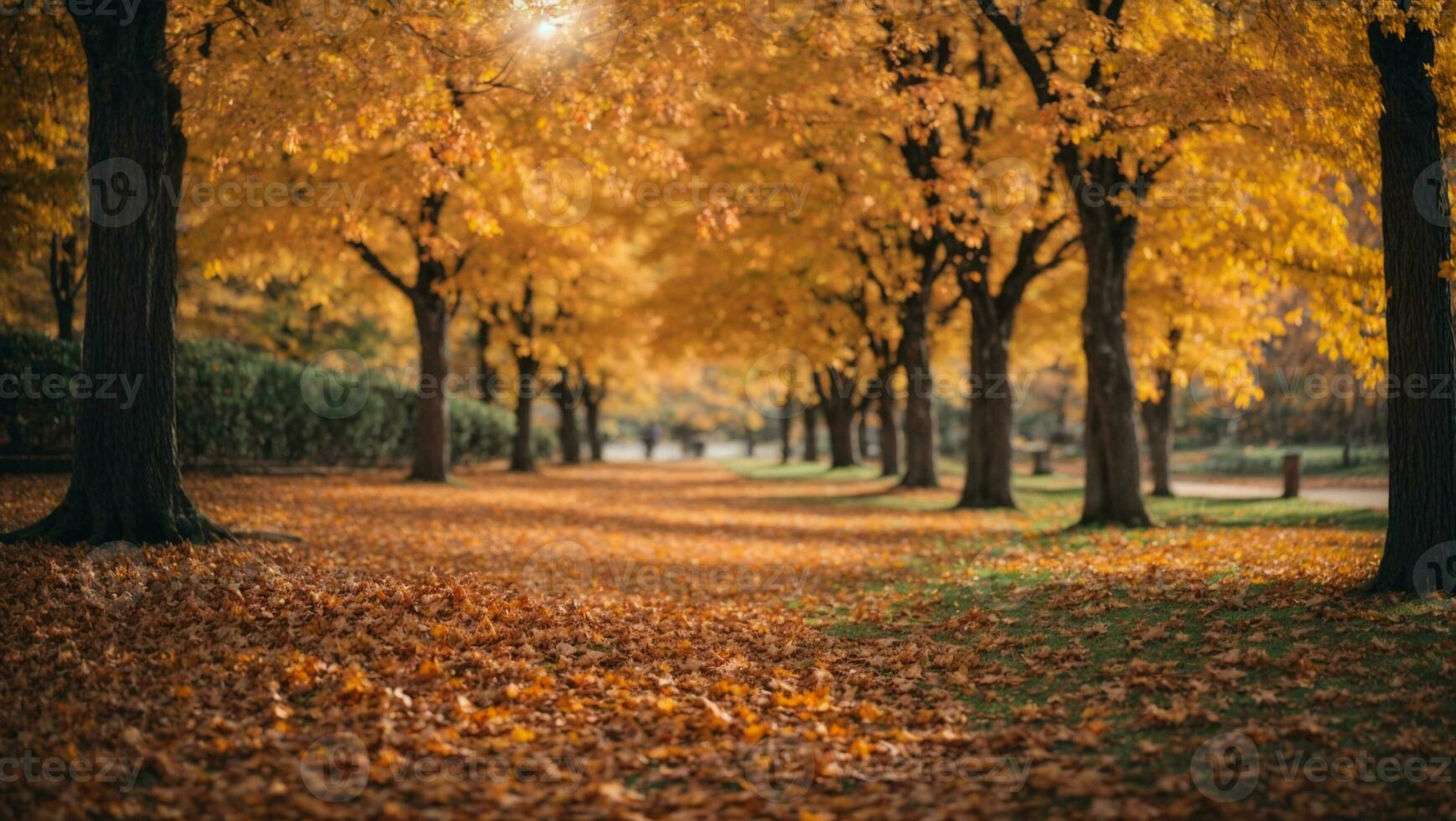 magnifique l'automne paysage avec. coloré feuillage dans le parc. chute feuilles Naturel Contexte. ai généré photo