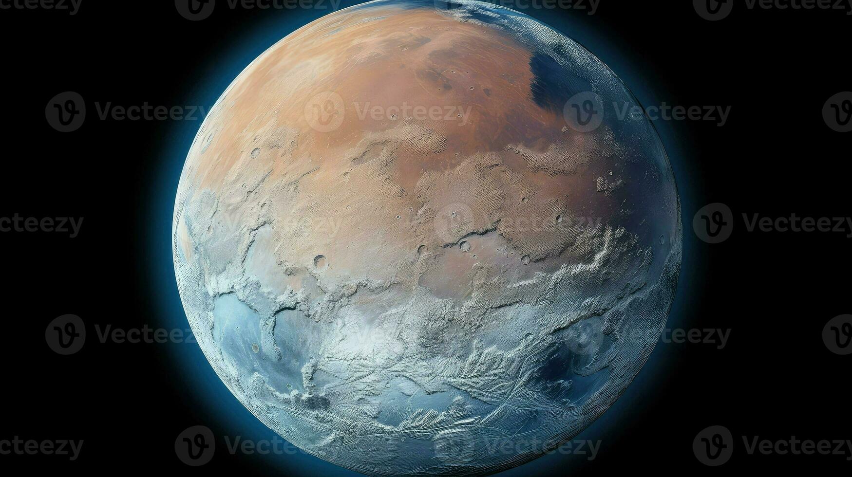 espace Mars nord polaire ai généré photo