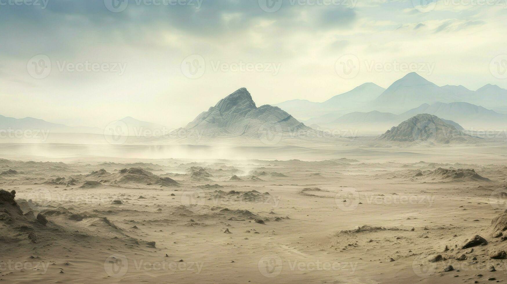 paysage volcanique cendre désert ai généré photo