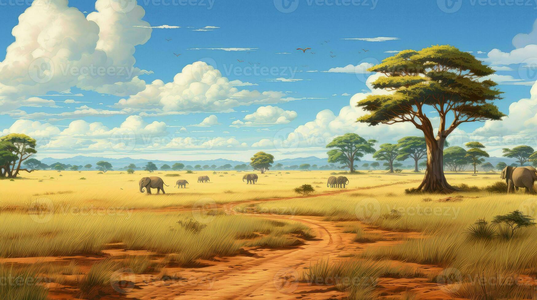 Afrique savane plaines africain ai généré photo