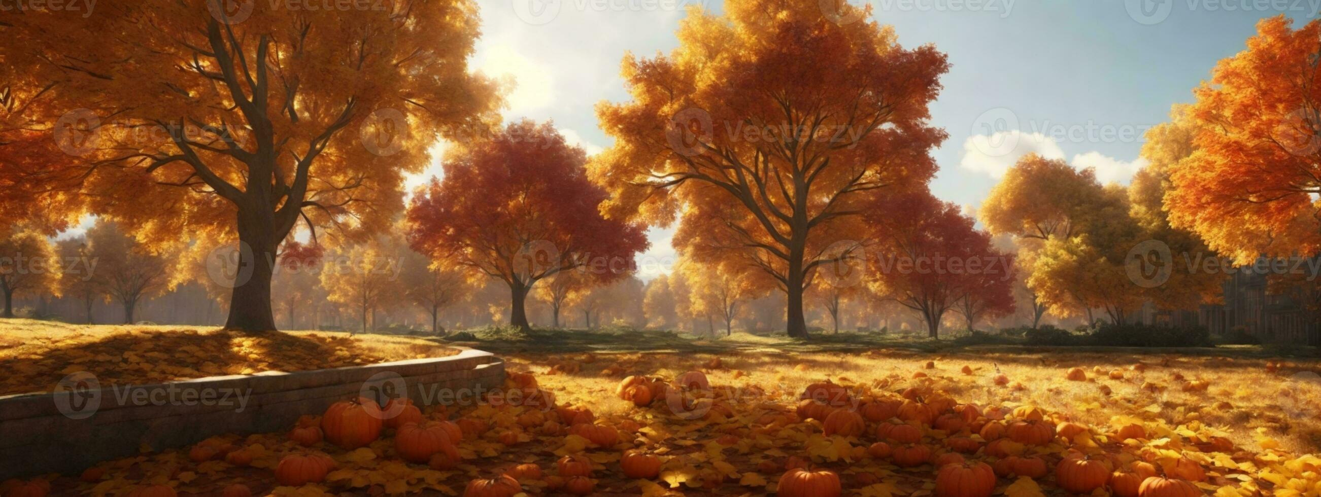 l'automne scène. ai généré photo