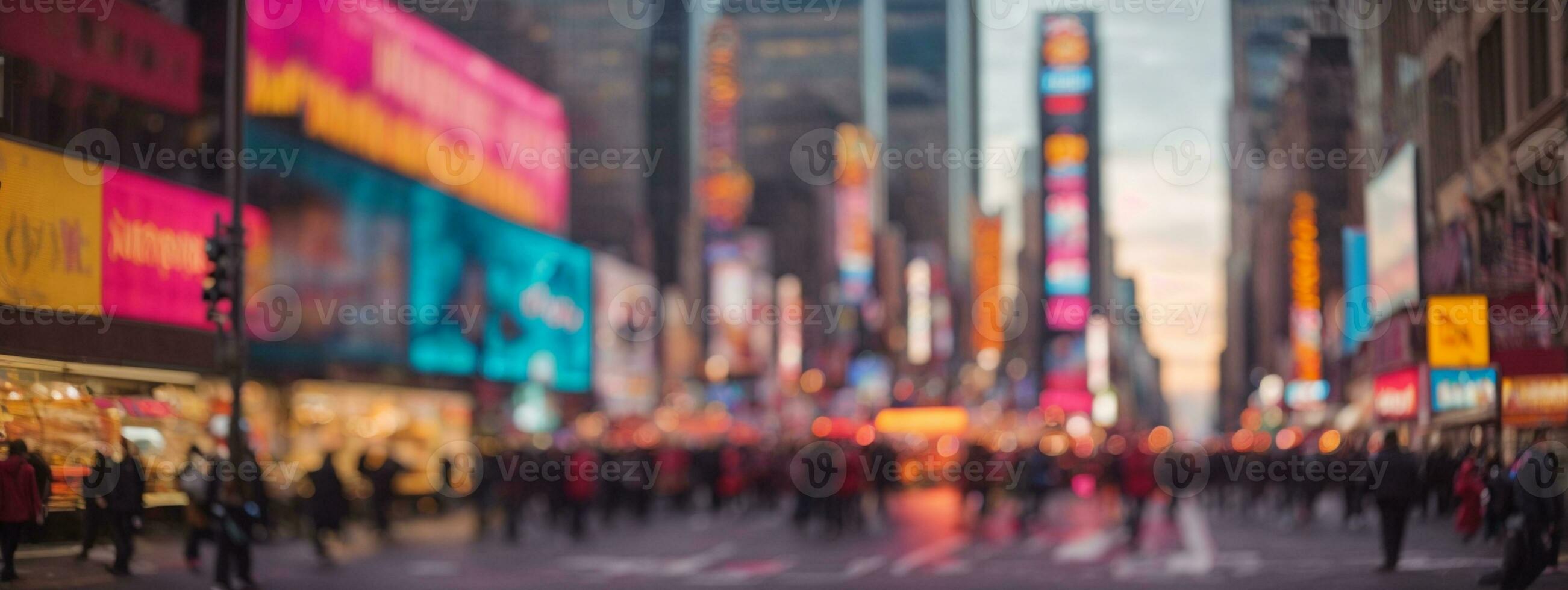 défocalisé brouiller à travers Urbain bâtiments dans Nouveau york ville. ai généré photo