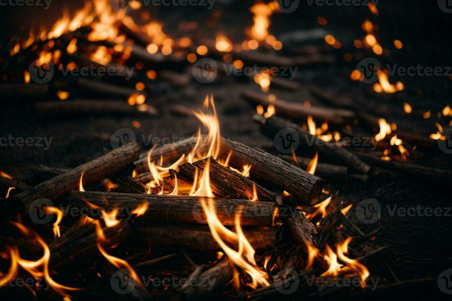 magnifique élégant Feu flammes. ai généré photo