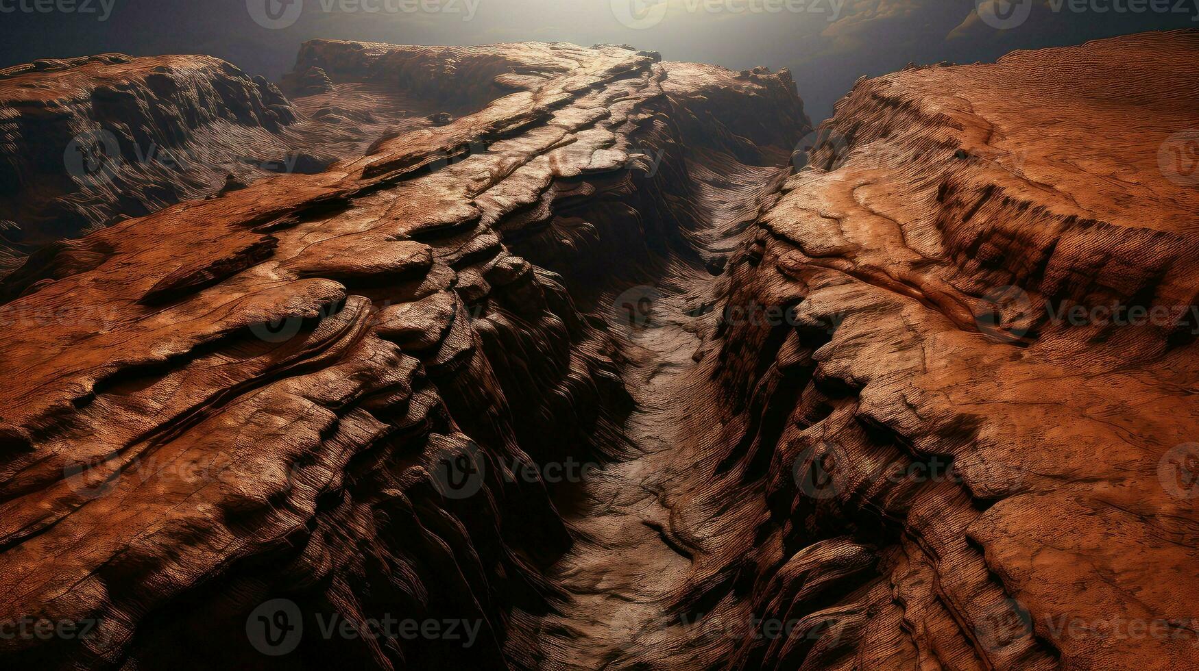 désert Mars tranchées linéaire ai généré photo