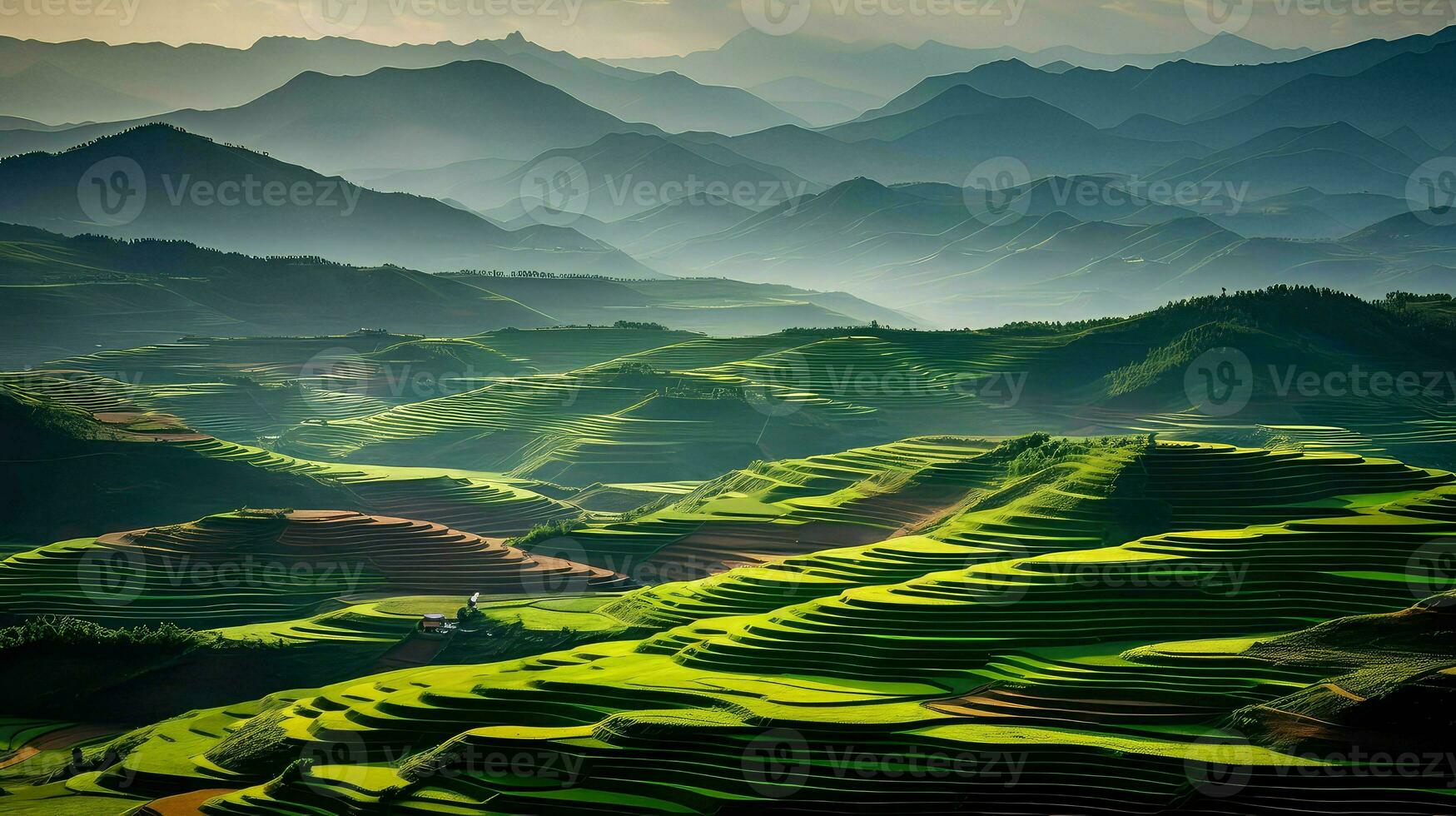 champ Nord Chine plaine ai généré photo