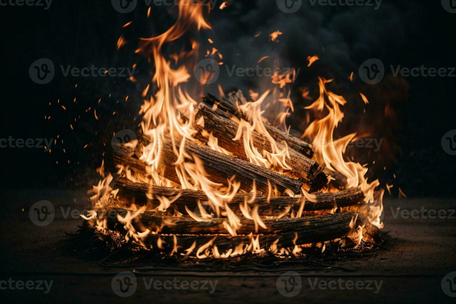 magnifique élégant Feu flammes. ai généré photo