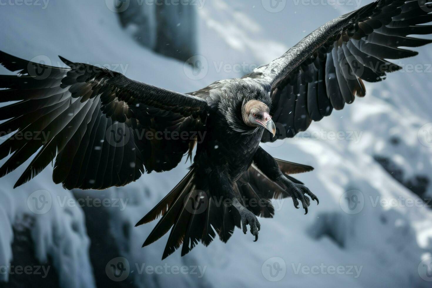 planant condor en volant montagnes. produire ai photo