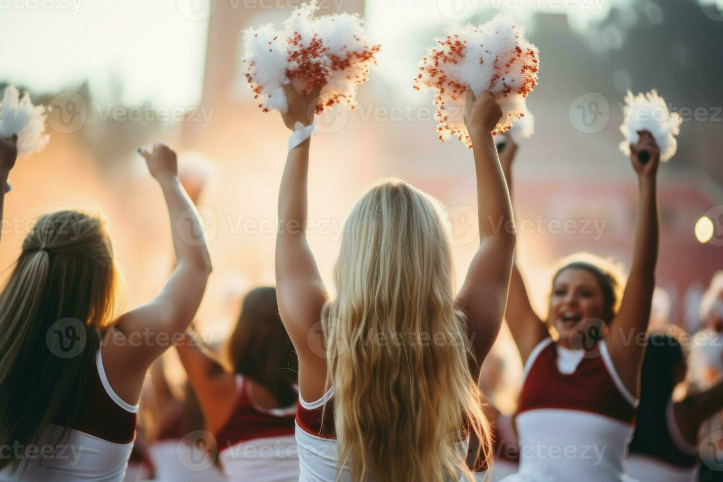 énergique pom pom girls applaudissement jeu. produire ai photo