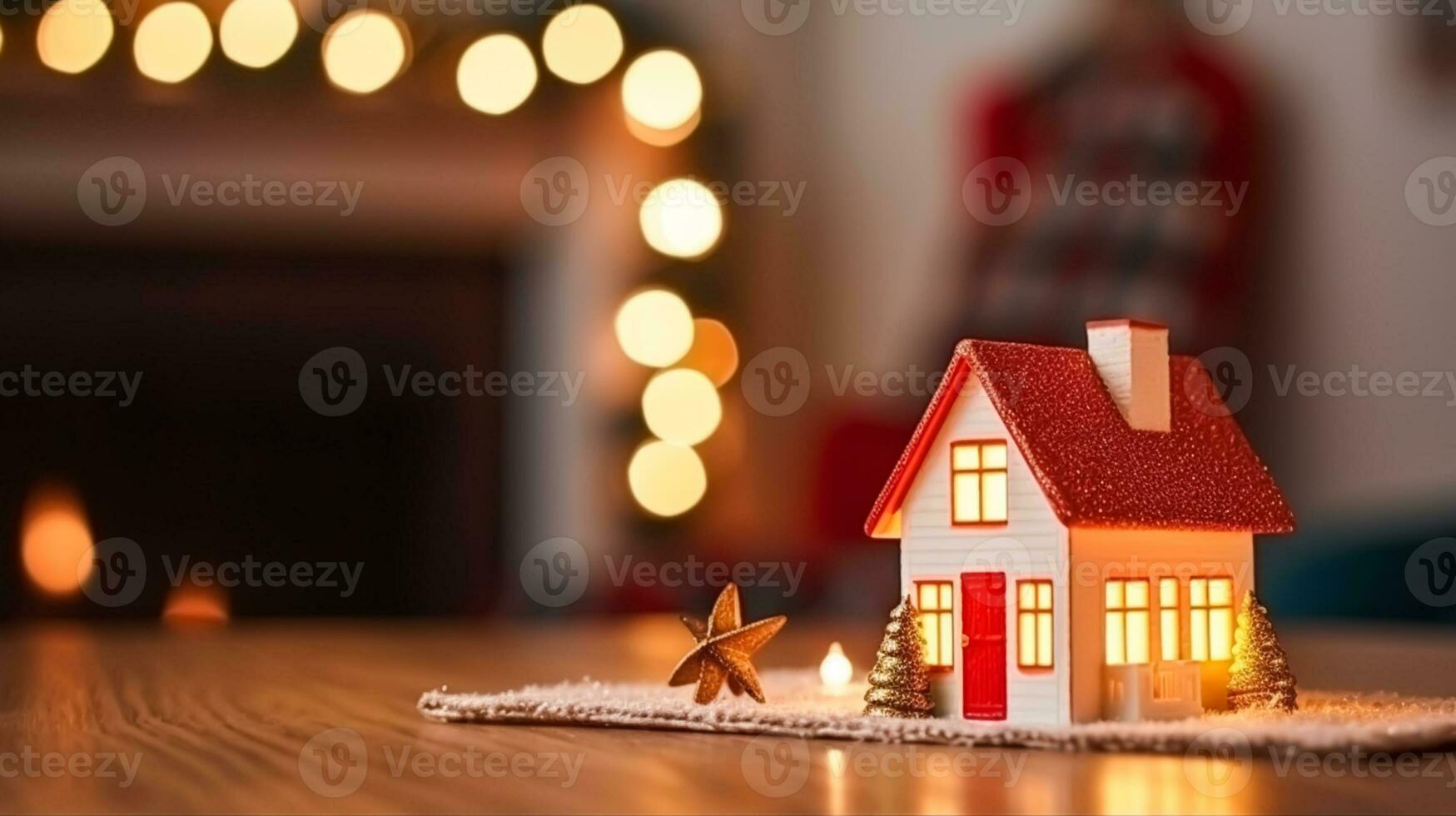 Noël, vacances décor et pays chalet style, confortable atmosphère, décoré  Noël arbre dans le Anglais campagne maison vivant pièce avec cheminée, intérieur  décoration 29230181 Photo de stock chez Vecteezy