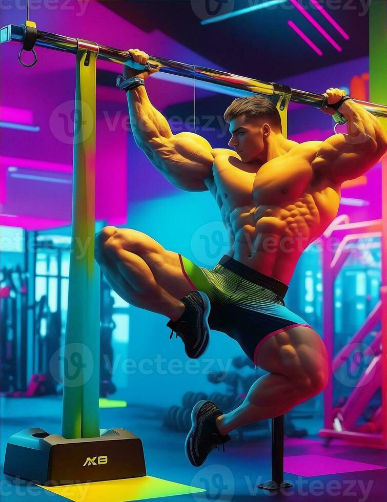 homme de sport africain musclé fort faisant de l'exercice en poids avec  haltère dans la salle de fitness de la salle de sport. musculation sport  homme fitness concept. 11875734 Photo de stock