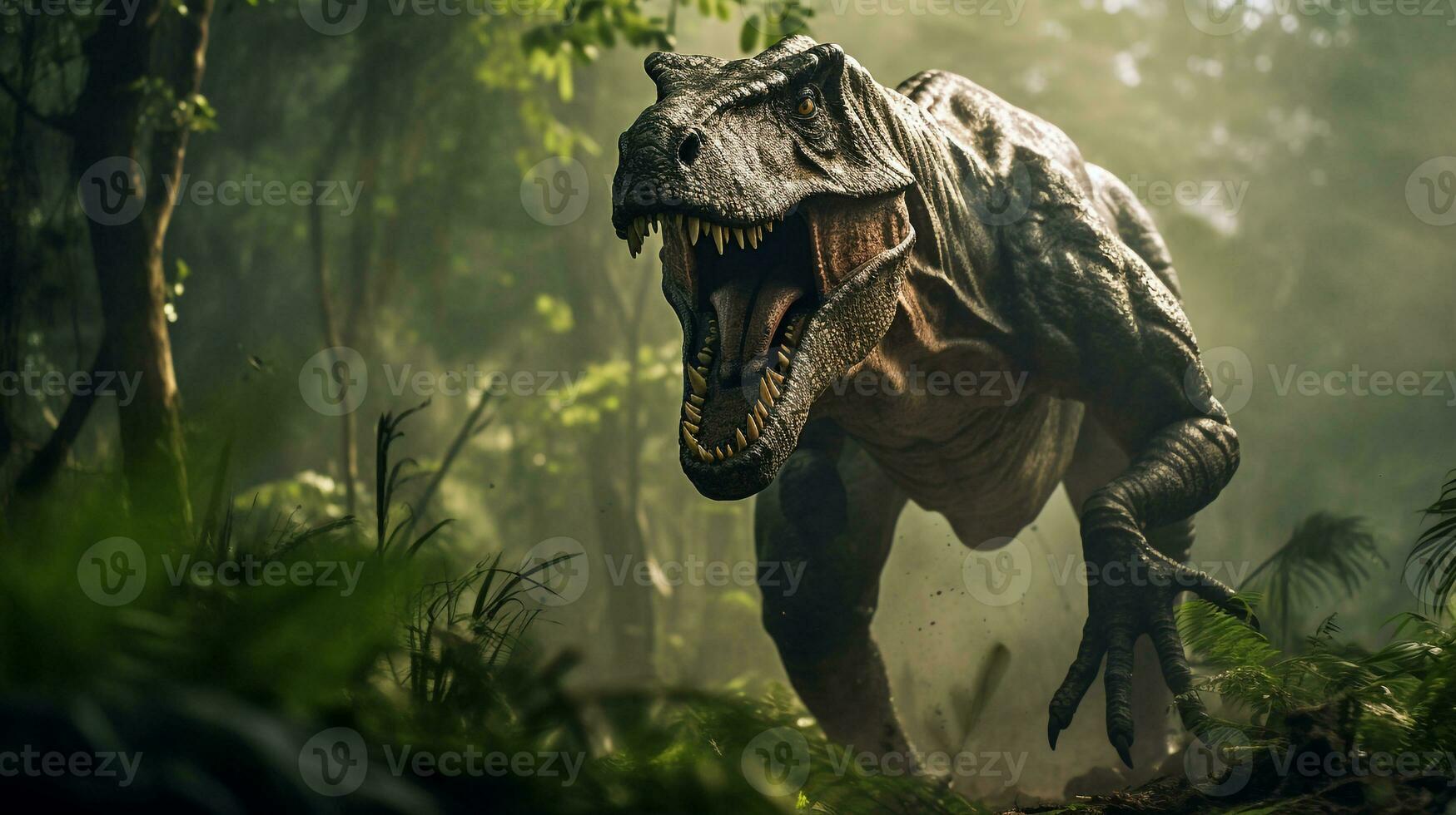 photo de tyrannosaure Rex Rex dans le jungle. génératif ai