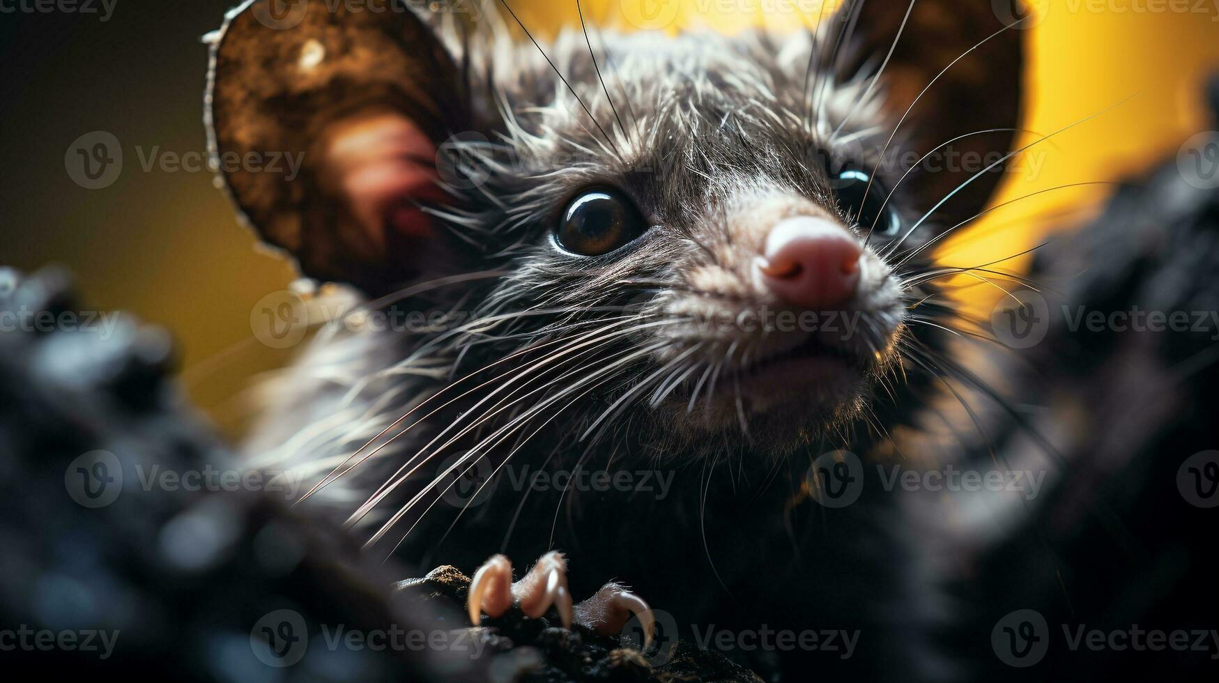 fermer photo de une vampire chauve souris à la recherche tout direction. génératif ai