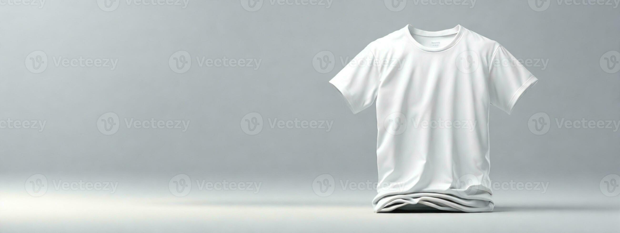 blanc T-shirt, maquette modèle pour conception imprimer. ai généré photo