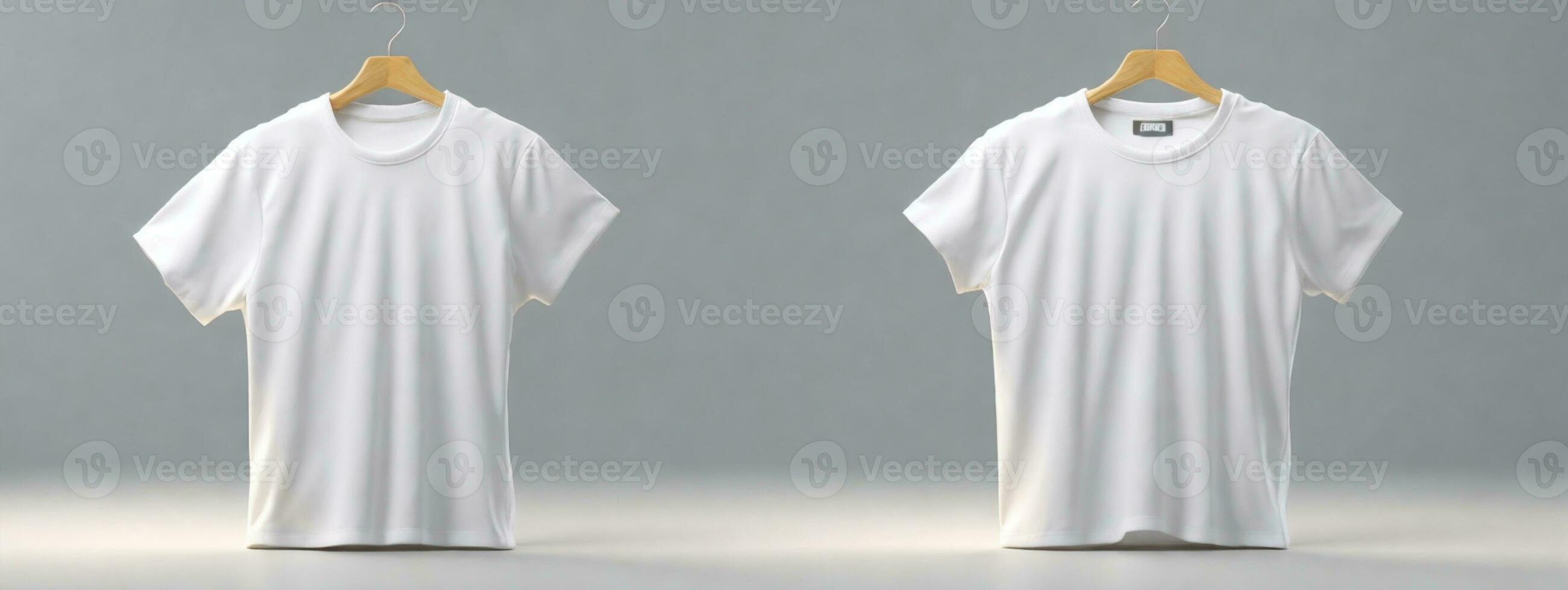 blanc T-shirt, maquette modèle pour conception imprimer. ai généré photo