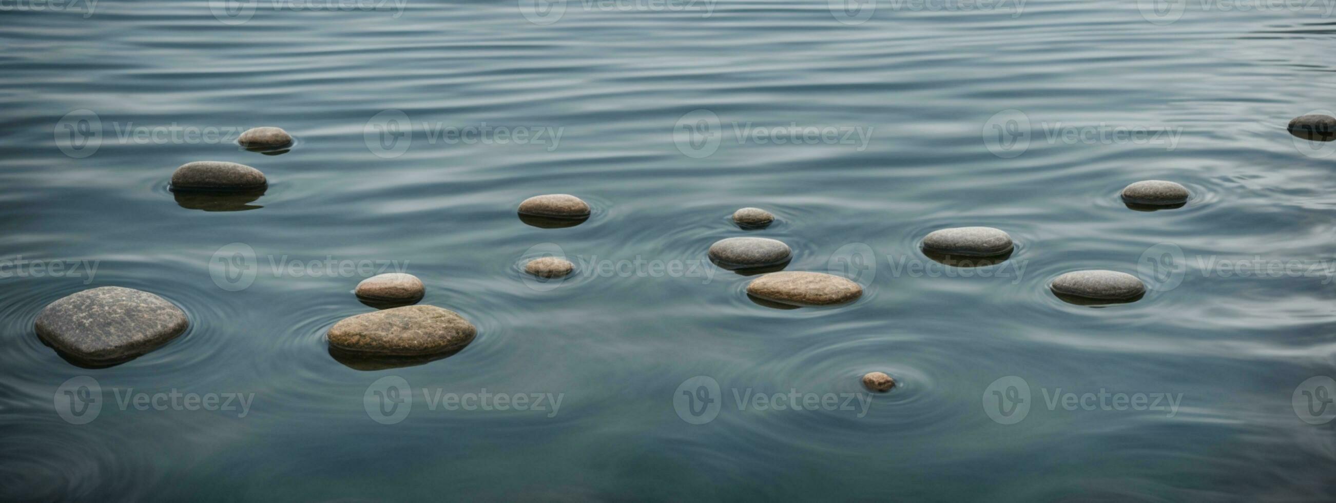 Zen chemin de des pierres dans grand écran. ai généré photo