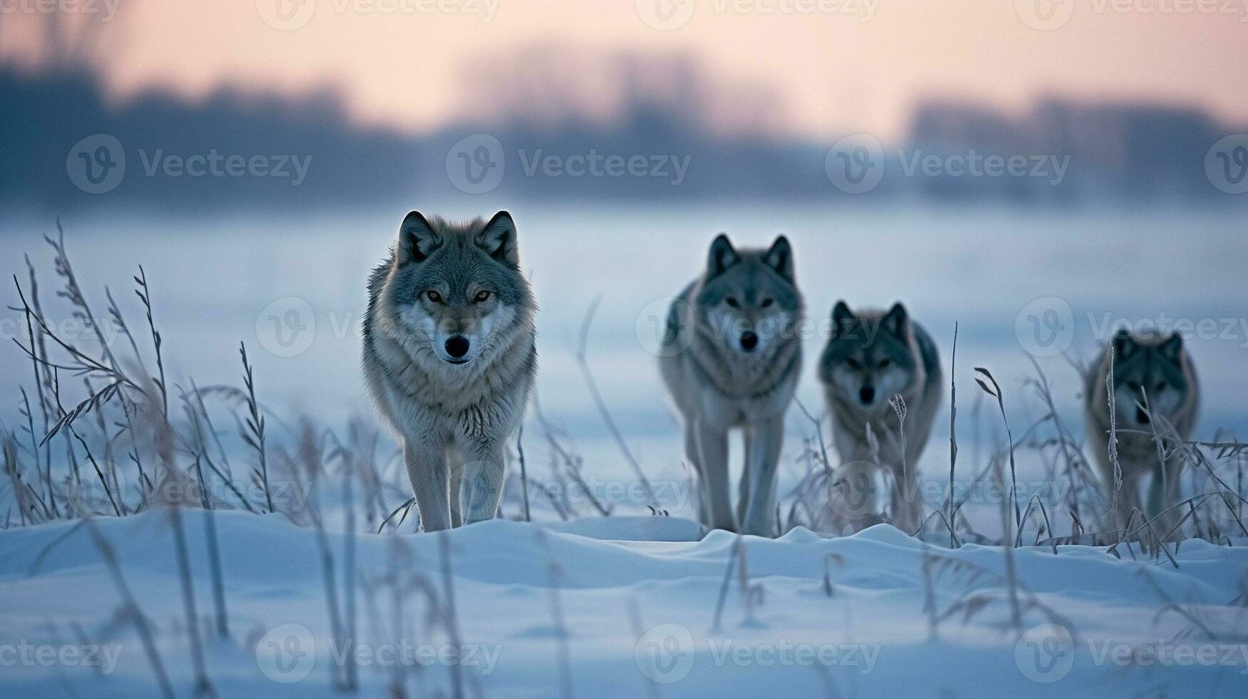 chasseurs à crépuscule crépuscule poursuite, ai génératif photo