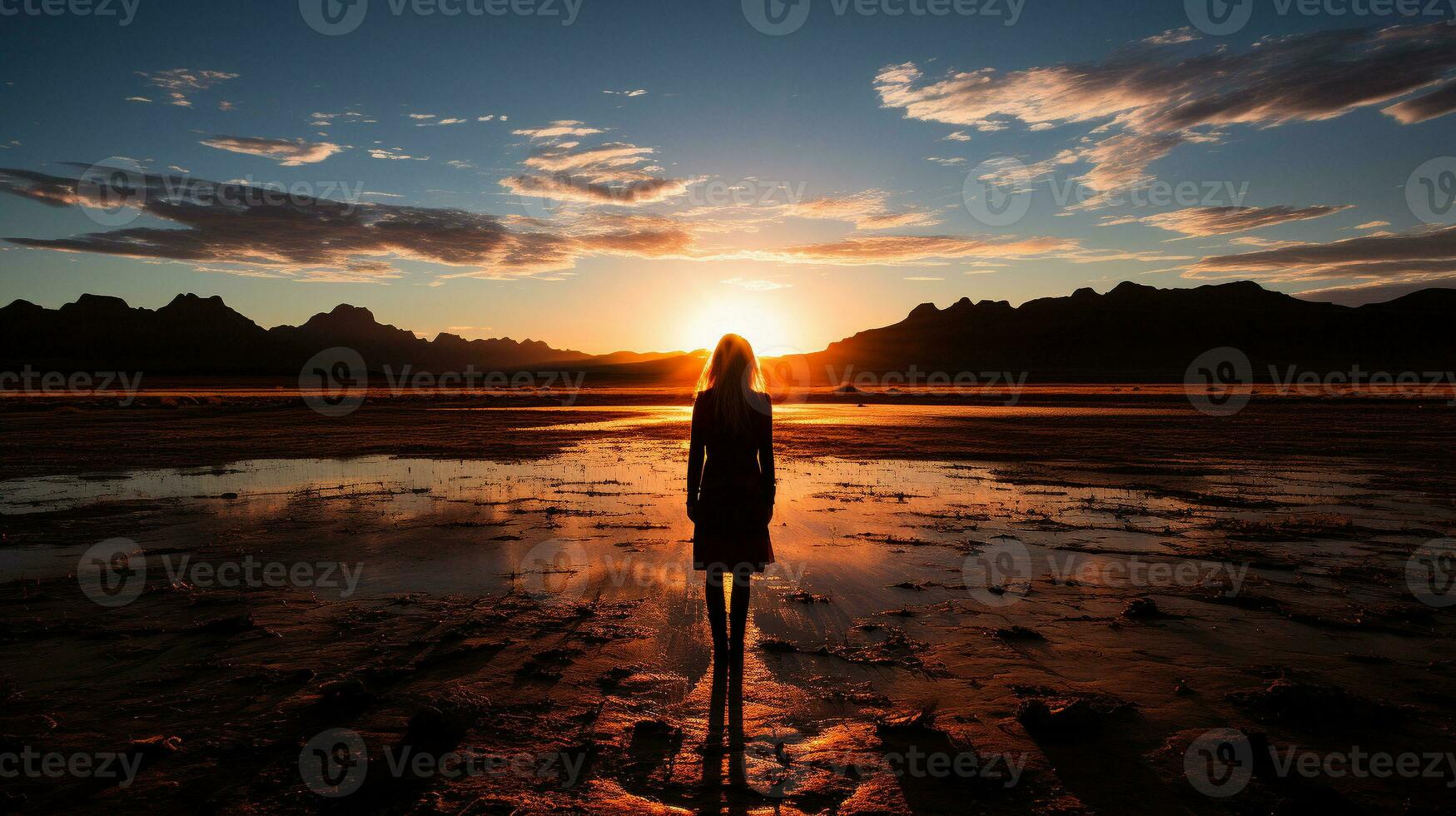 solitude dans le sables, génératif ai photo